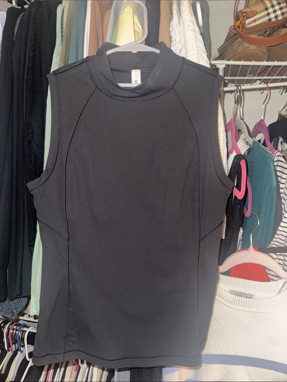 lululemon athletica Black Sleeveless Mock Neck Top